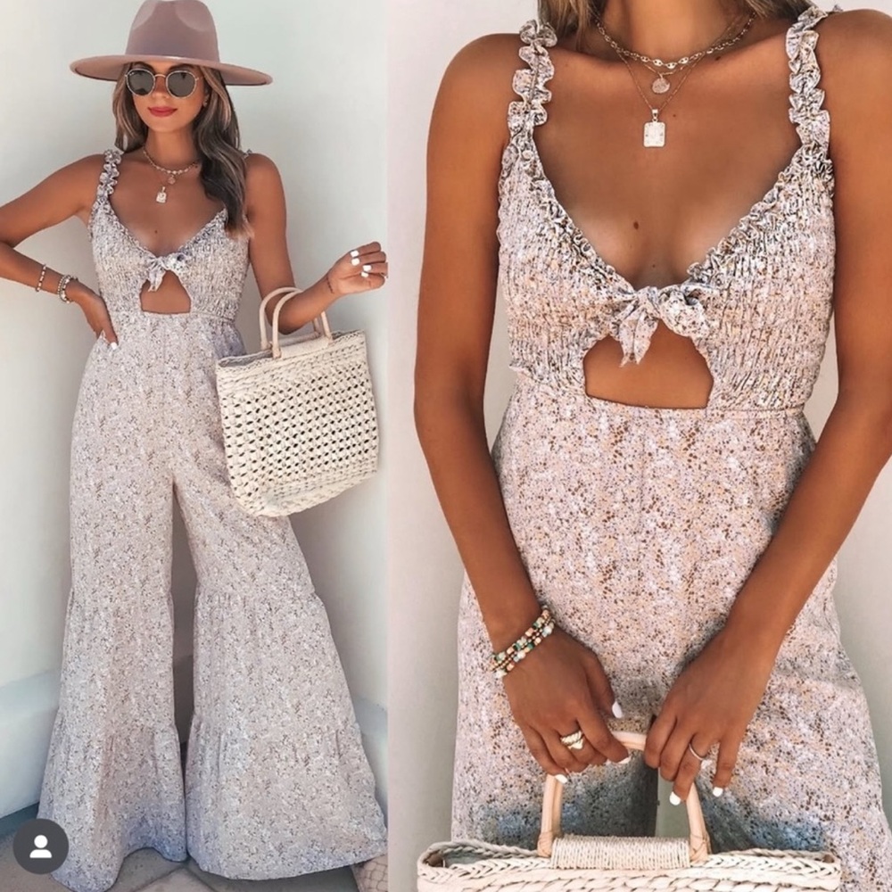 Vici X Jill Maxi Tiered Jumpsuit in Purple
